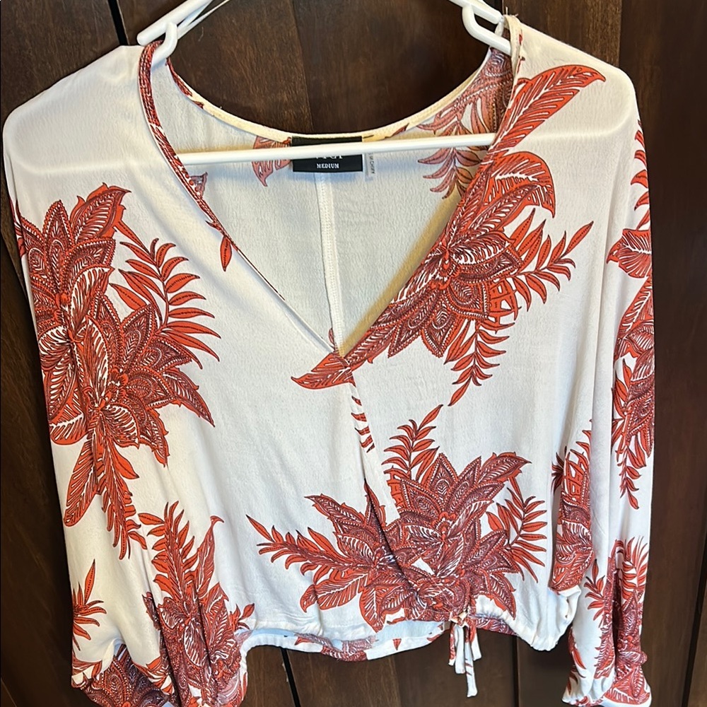 Women's Red Floral Top